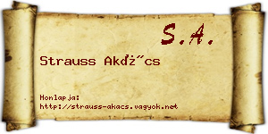 Strauss Akács névjegykártya
